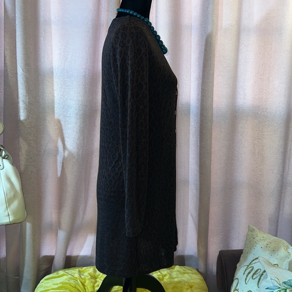 Vintage Rabbit Rabbit Rabbit Size 4P Animal Print V Neckline Midi Cardigan - Picture 5 of 15